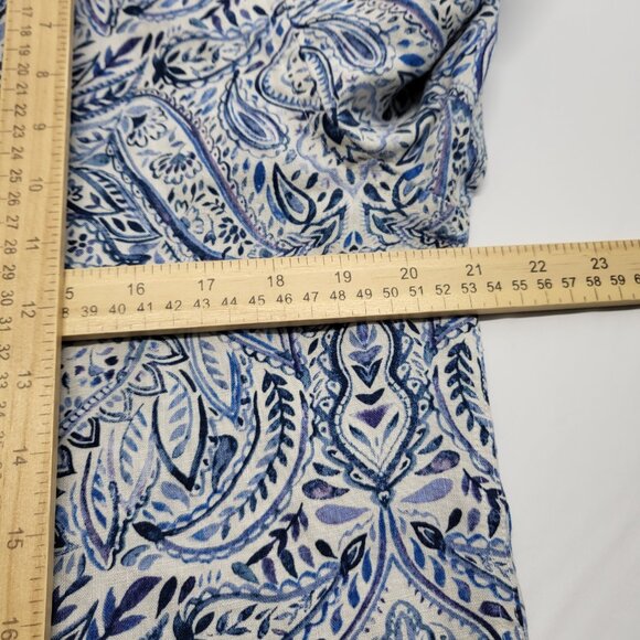 Joseph Abboud Linen Shirt Mens Medium Button Up Long Sleeve Paisely Print - Picture 12 of 14